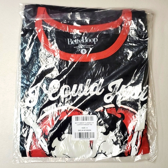 ❤️NWT VINTAGE TORRID BETTY BOOP HALLOWEEN RINGER TEE - MONSTER ZOMBIE PLUS SIZE - Picture 4 of 12